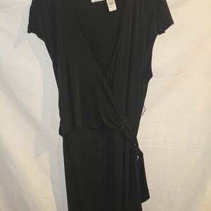 liz & co. Black Midi Wrap Dress